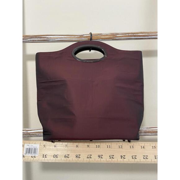 SOLD Gucci maroon dark red satin canvas-lined small tote handbag - Picture 1 of 15